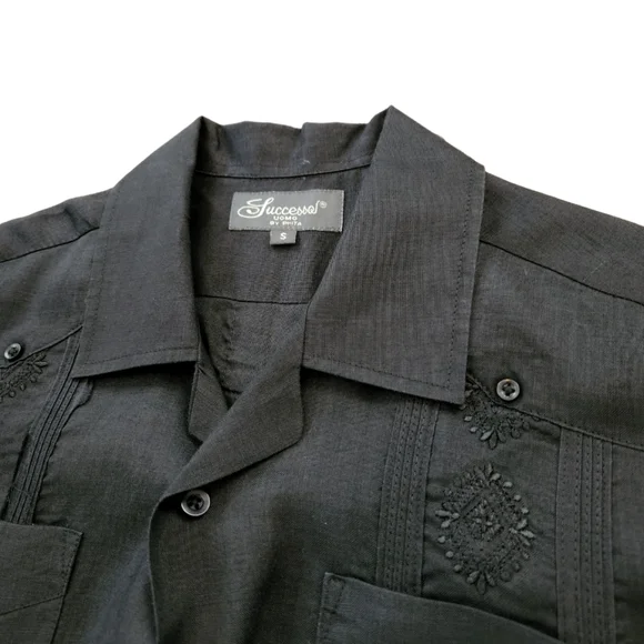 Black Guayabera Succeso UOMO By Phita - Picture 2 of 4